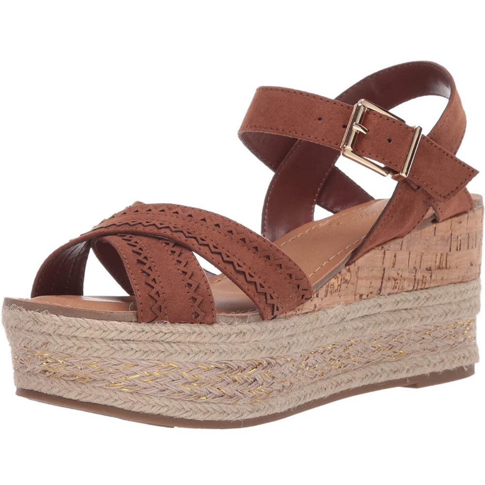 Fergie Brown Ankle Strap Platform Size 8 - New